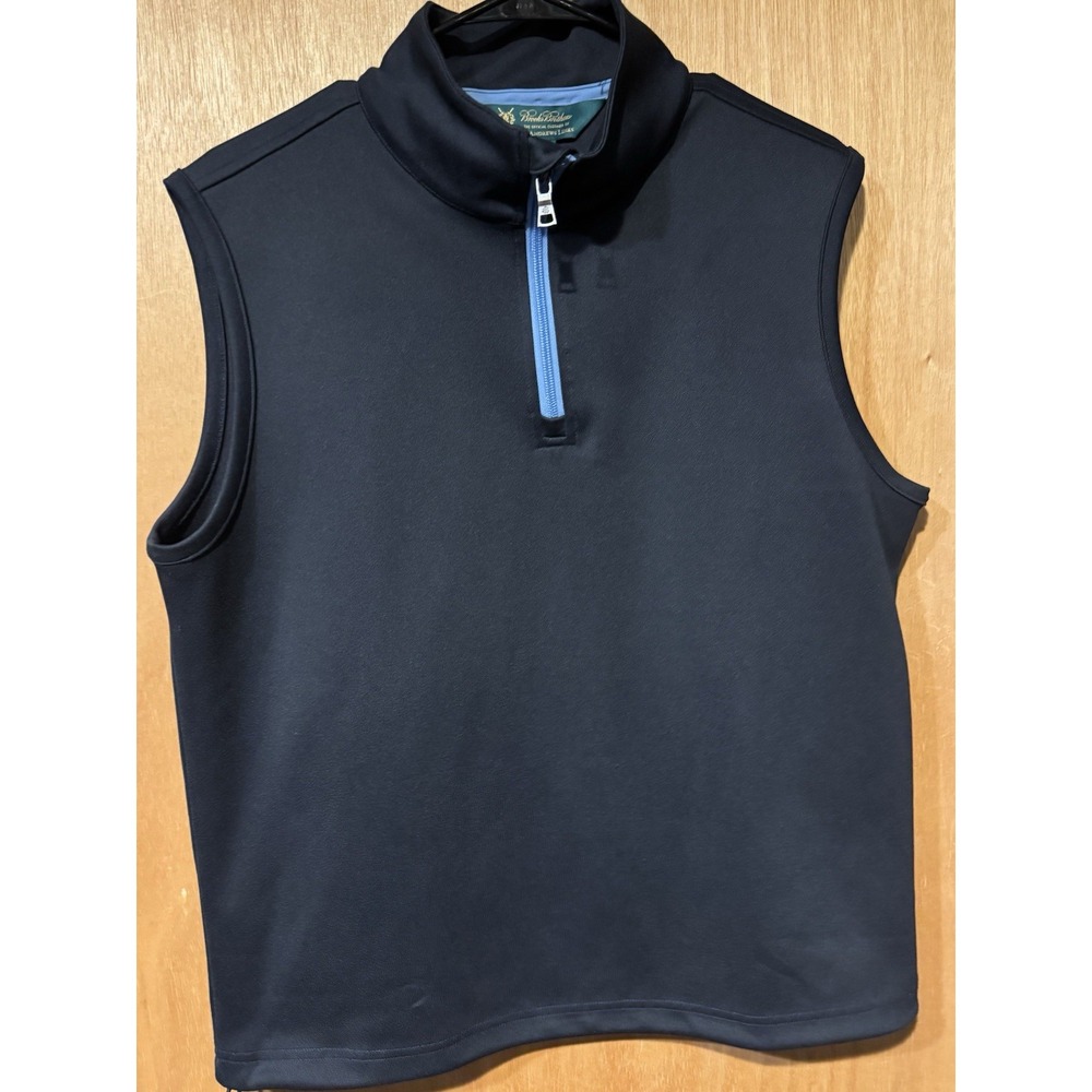 Brooks Brothers St. Andrews Links Dark Blue & White Stripe Golf Vest Medium (M1)